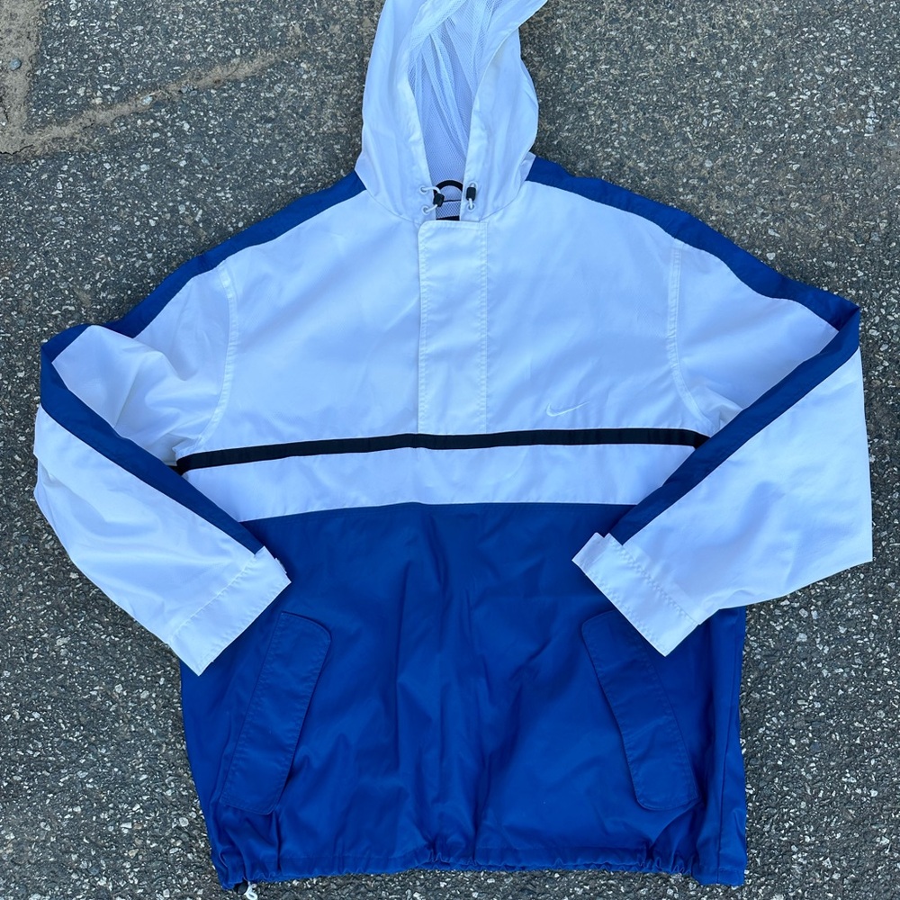 VTG Nike Mens Windbreaker Zip Hooded Mesh Lined Y2K Jacket Size large baggy